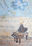 Petite histoire de l'ange musicien et du piano qui chante. - Peinture diverses